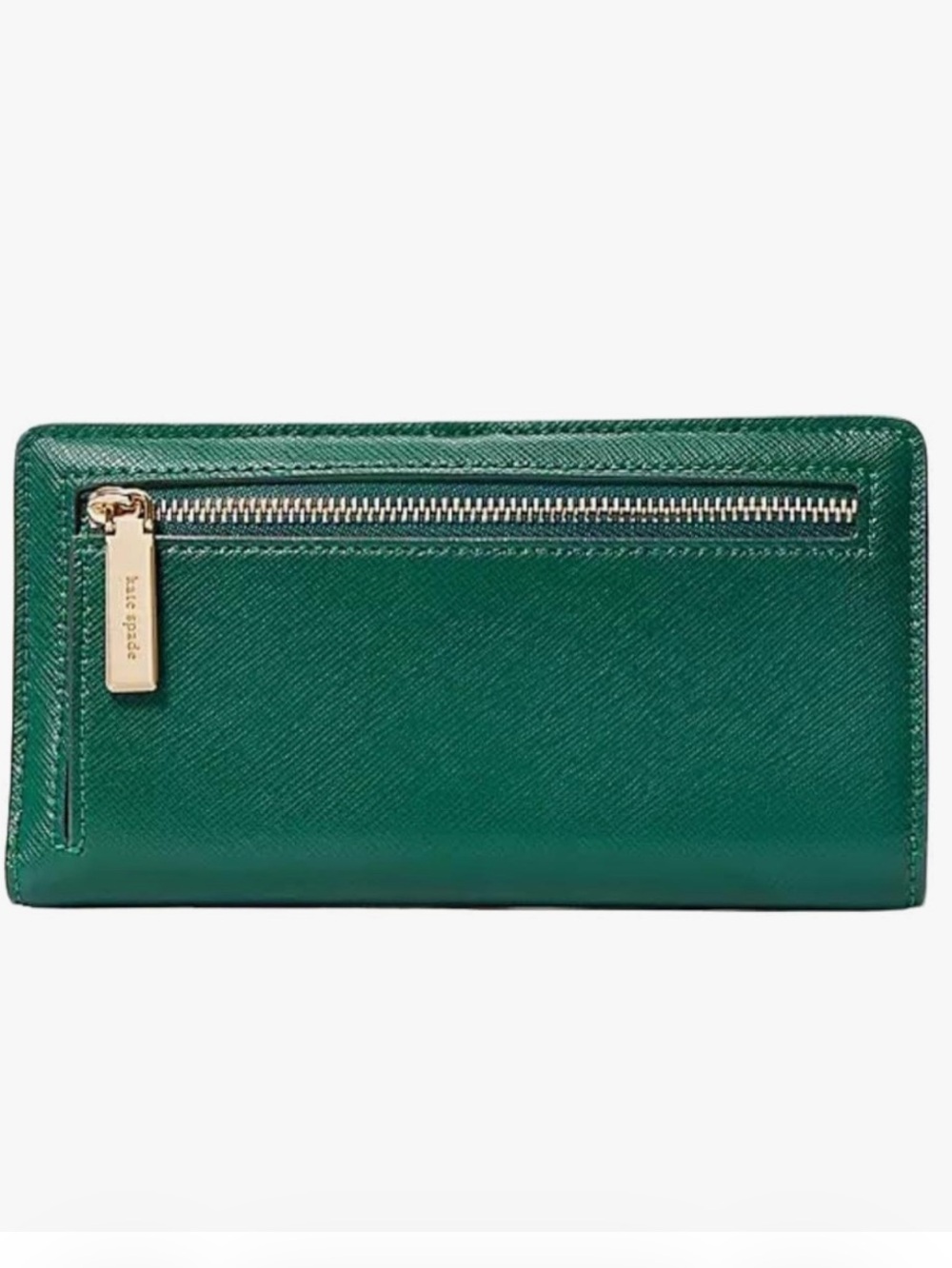 kate spade Leather Slim bifold  wallet with gold logo NWT-Deep Jade - Picture 2 of 3